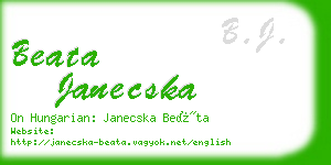 beata janecska business card
